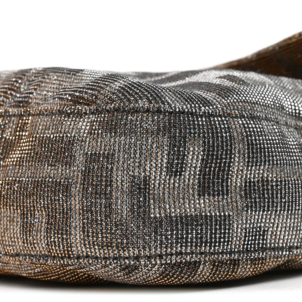 Metallic Lurex Zucca Vitello Baguette Argento