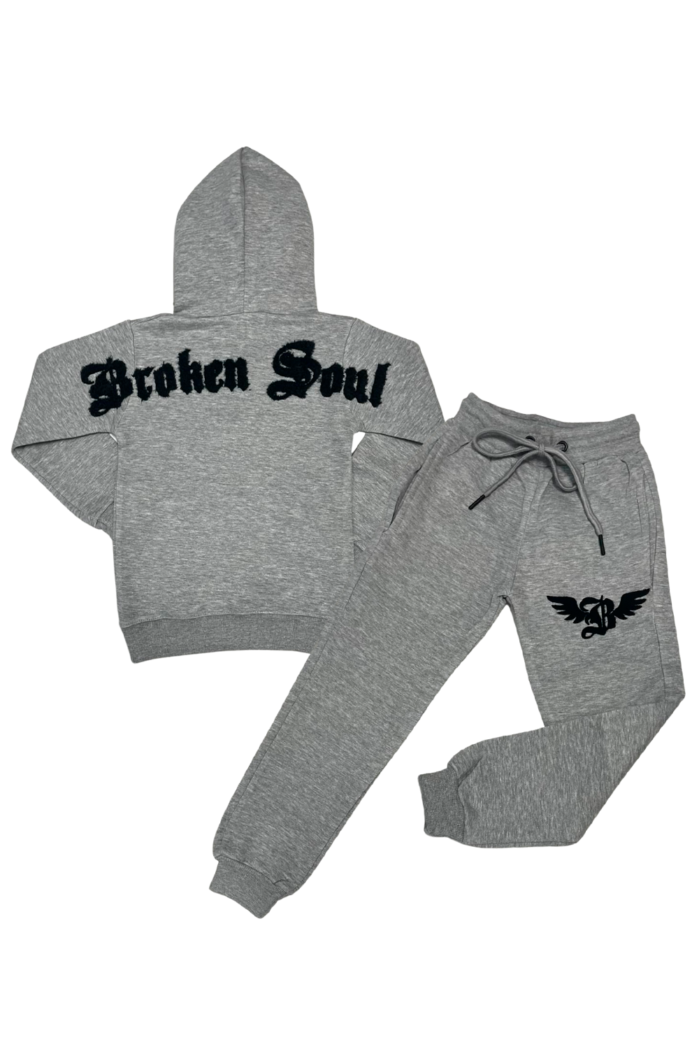 Kids "BROKEN SOUL" Hoodie and Jogger Set