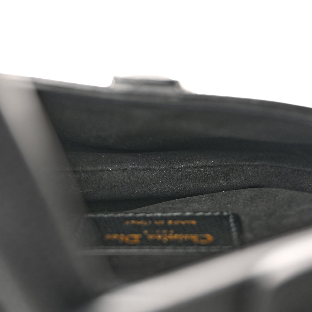 Grained Calfskin Mini Saddle Bag Black