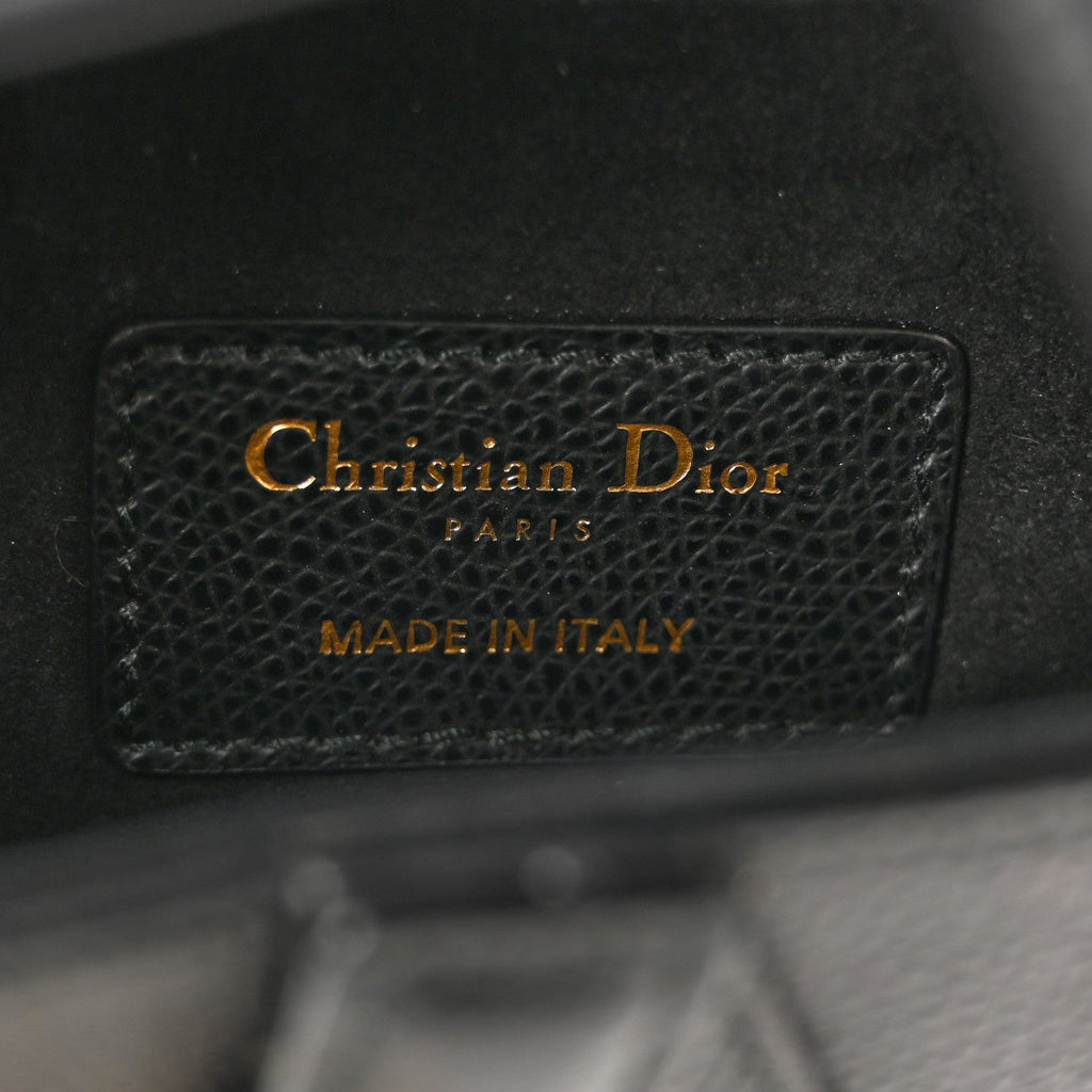 Grained Calfskin Mini Saddle Bag Black