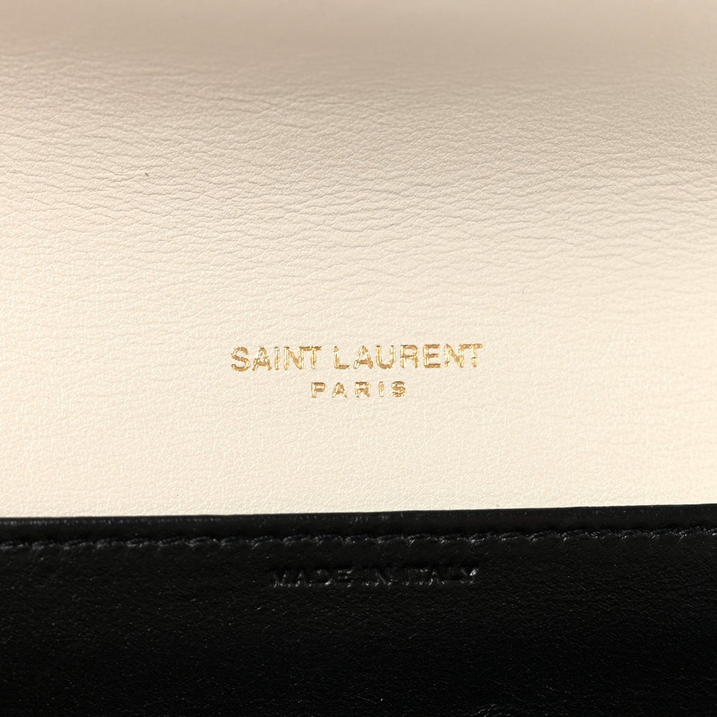 Calfskin Crocodile Embossed Monogram Uptown Chain Wallet Crema Soft