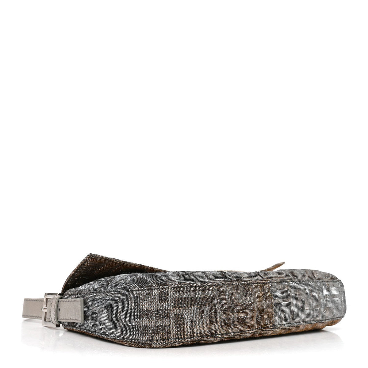 Metallic Lurex Zucca Vitello Baguette Argento