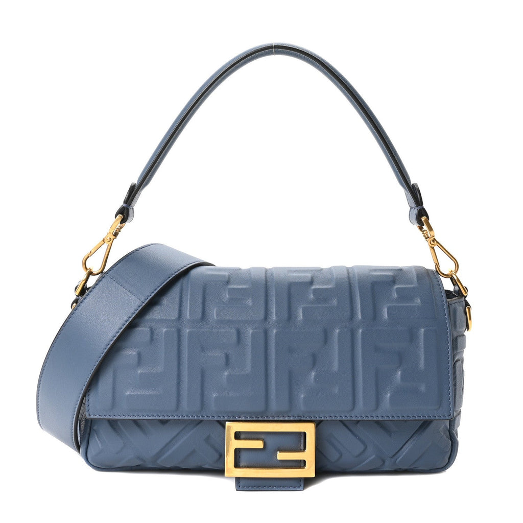 Nappa FF 1974 Embossed Baguette Mirto