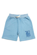 Kids Black Label "B" Light Blue Bling Cotton Shorts