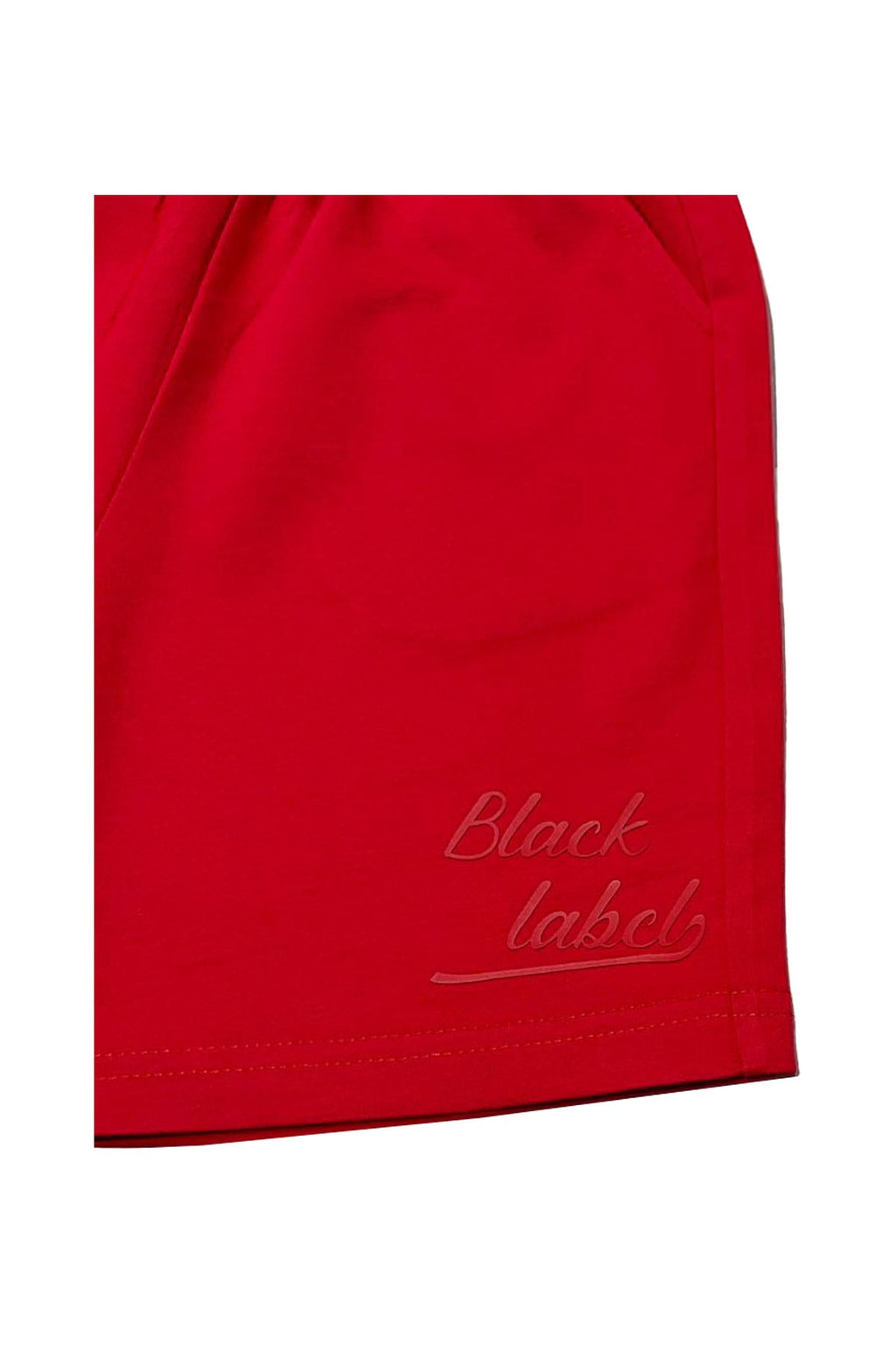 Kids Black Label Dept Red Silicone T-Shirt and Cotton Shorts Set
