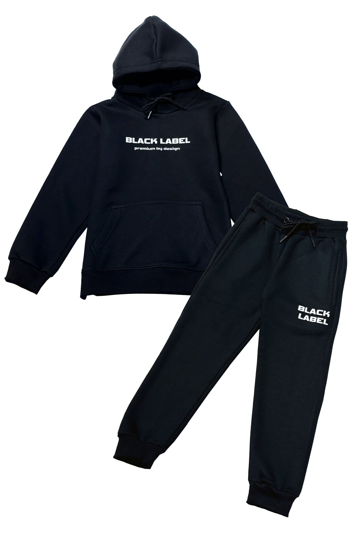 Kids Black Label BL6 White Silicone Hoodie and Jogger Set