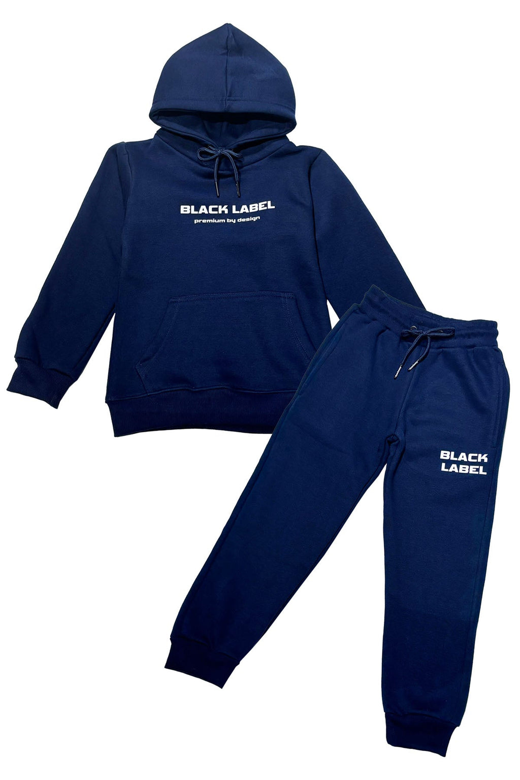 Kids Black Label BL6 White Silicone Hoodie and Jogger Set
