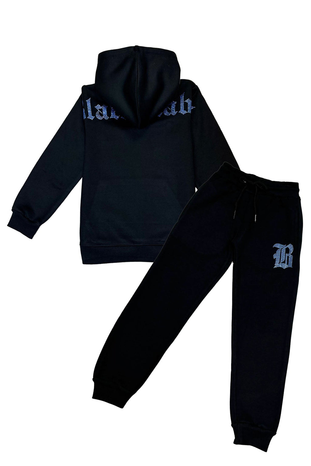 Kids Black Label Light Blue Bling Hoodie and Jogger Set