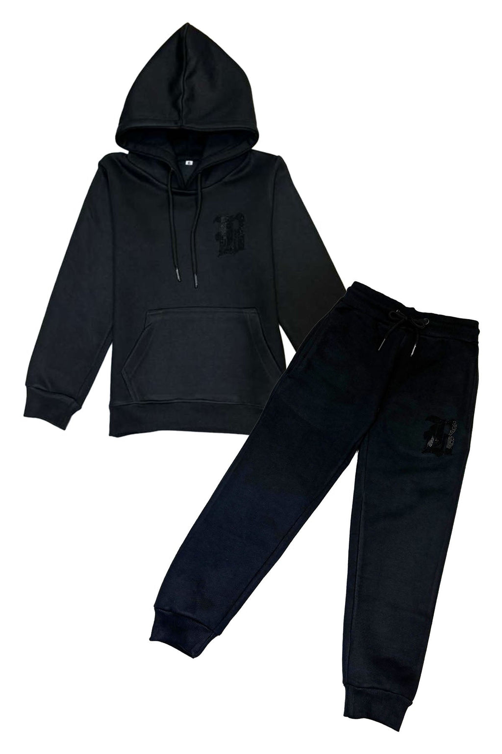 Kids Black Label Freedom Black Bling Hoodie and Jogger Set