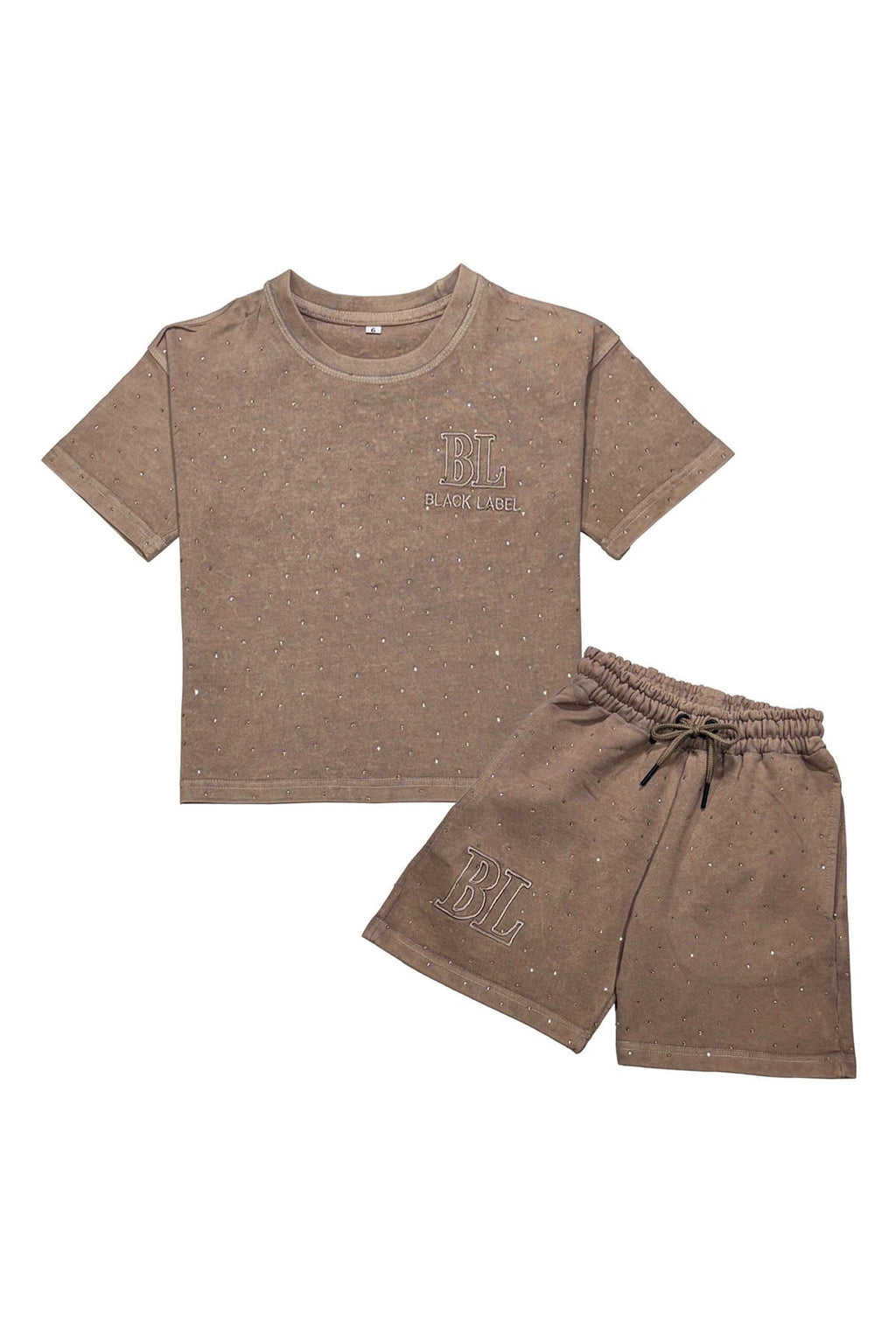 Kids Black Label BL3 Splash Bling T-Shirt and Cotton Shorts Set