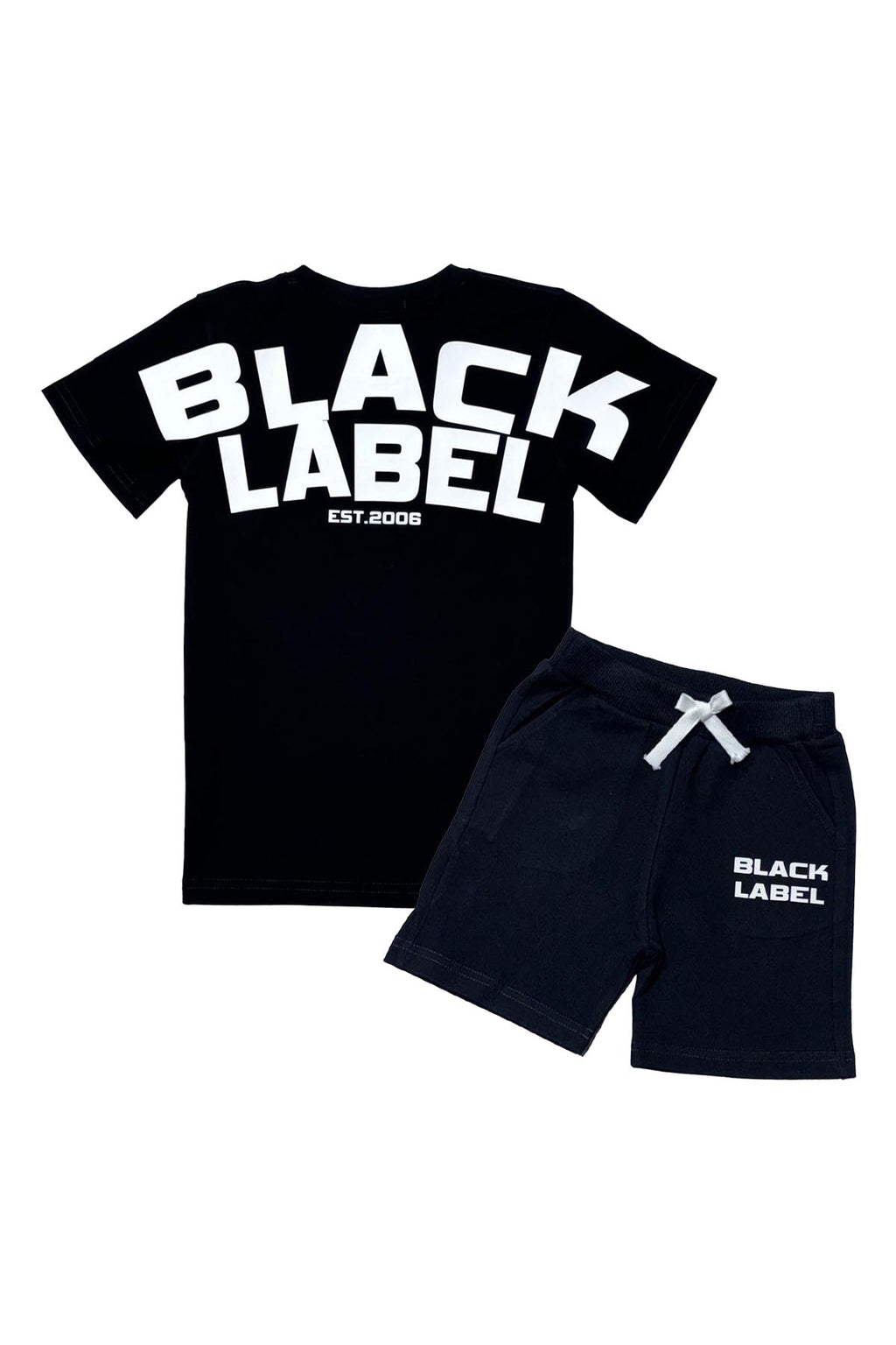 Kids Black Label BL6 White Silicone T-Shirt and Cotton Shorts Set