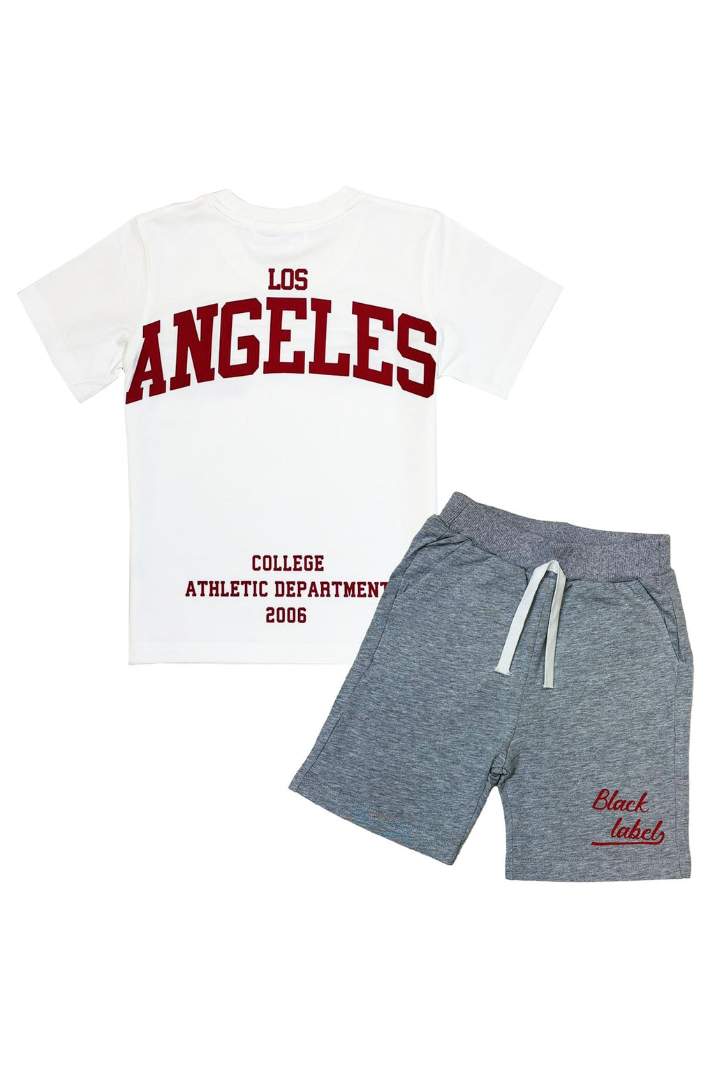 Kids Black Label Dept Red Silicone T-Shirt and Cotton Shorts Set