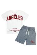 Kids Black Label Dept Red Silicone T-Shirt and Cotton Shorts Set