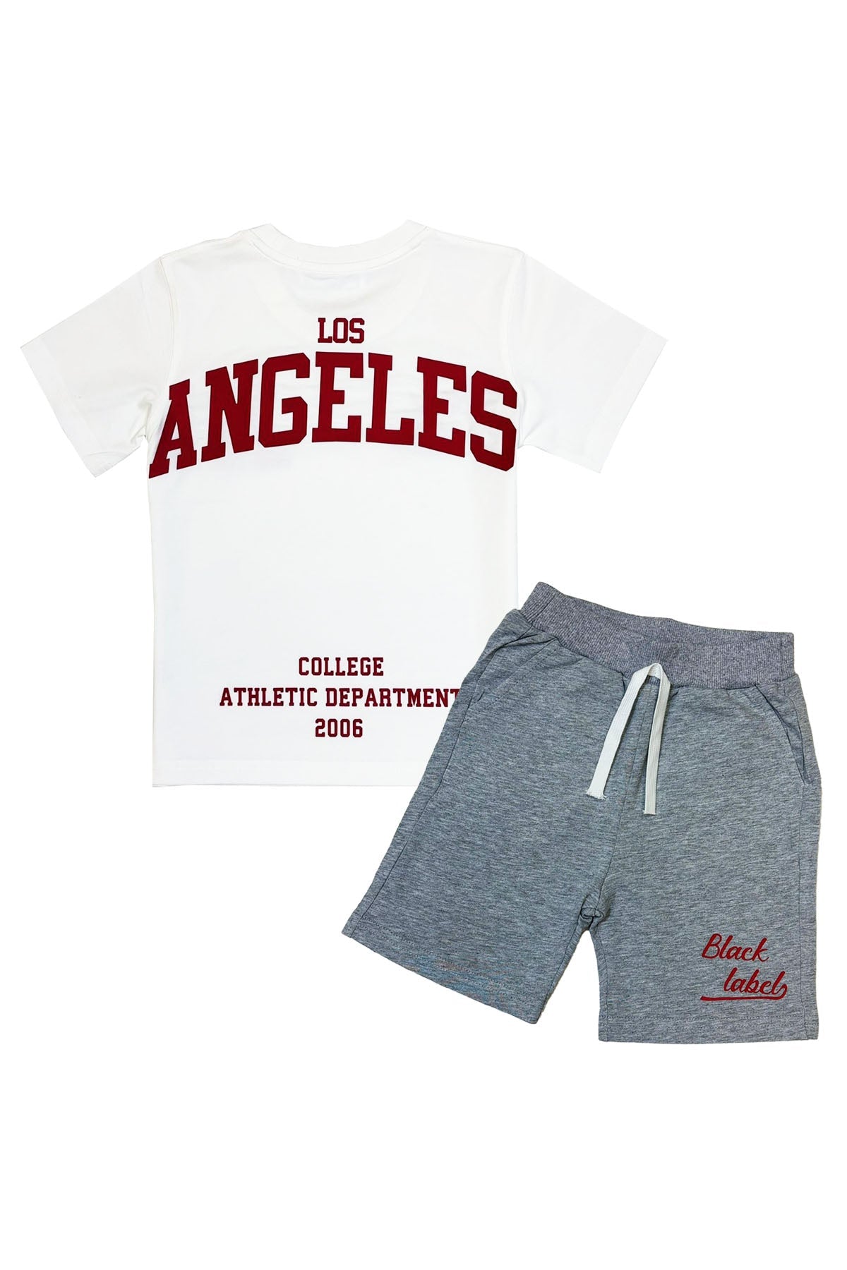 Kids Black Label Dept Red Silicone T-Shirt and Cotton Shorts Set