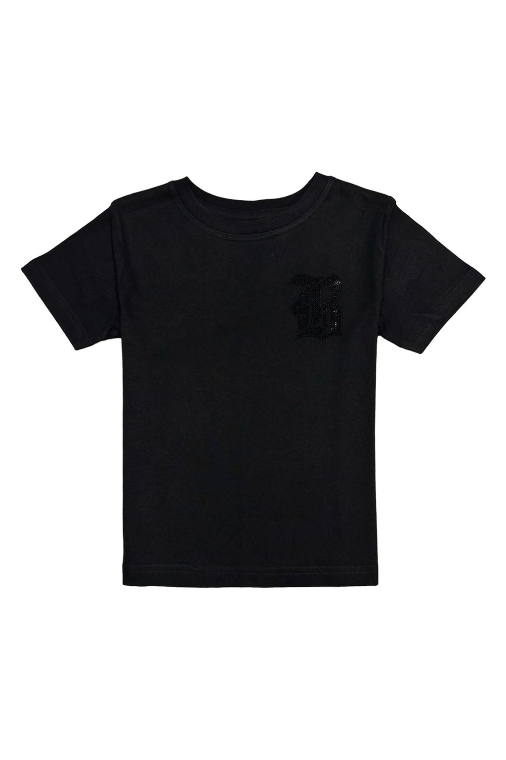 Kids Black Label Black Bling Crew Neck T-Shirt