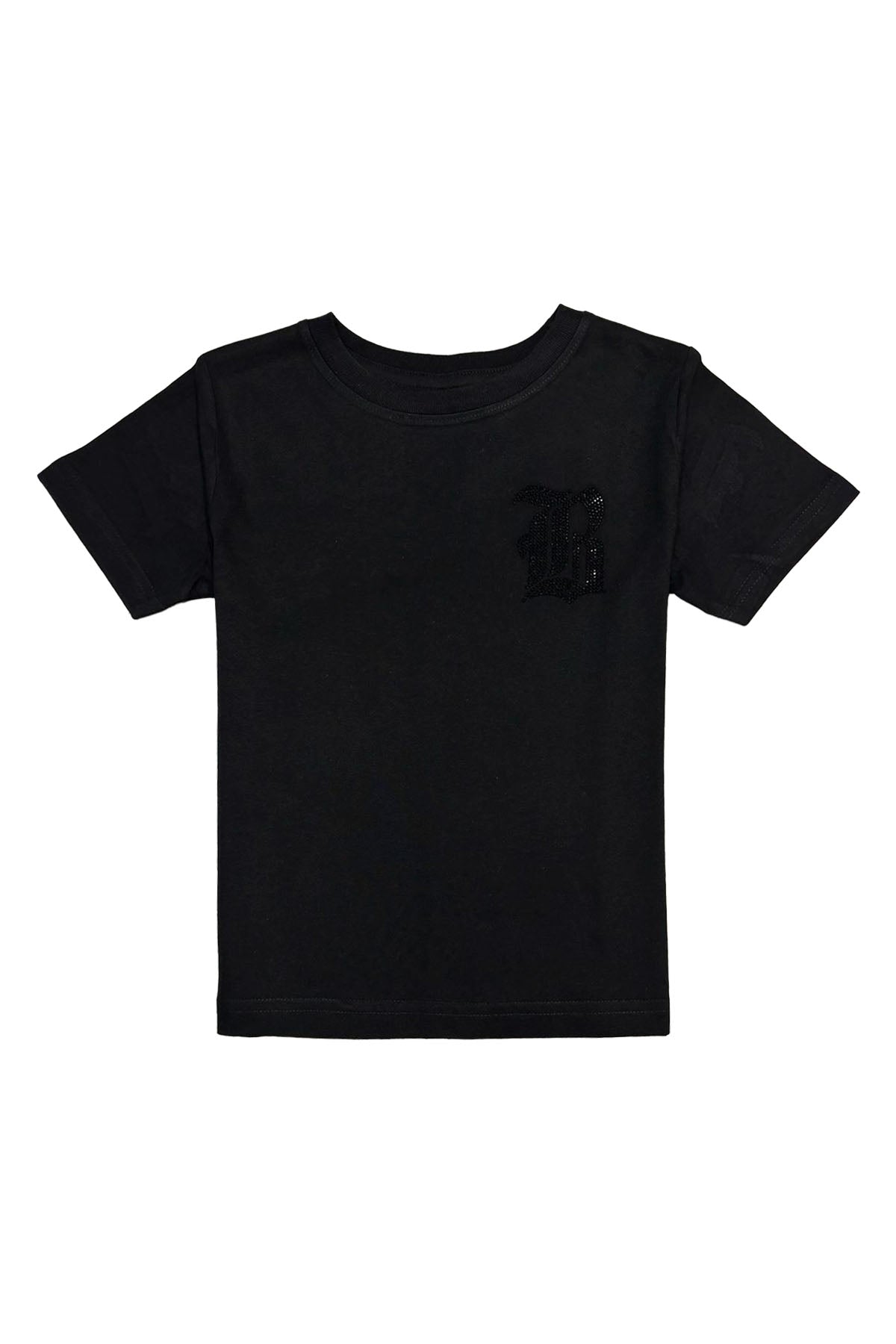 Kids Black Label Black Bling Crew Neck T-Shirt