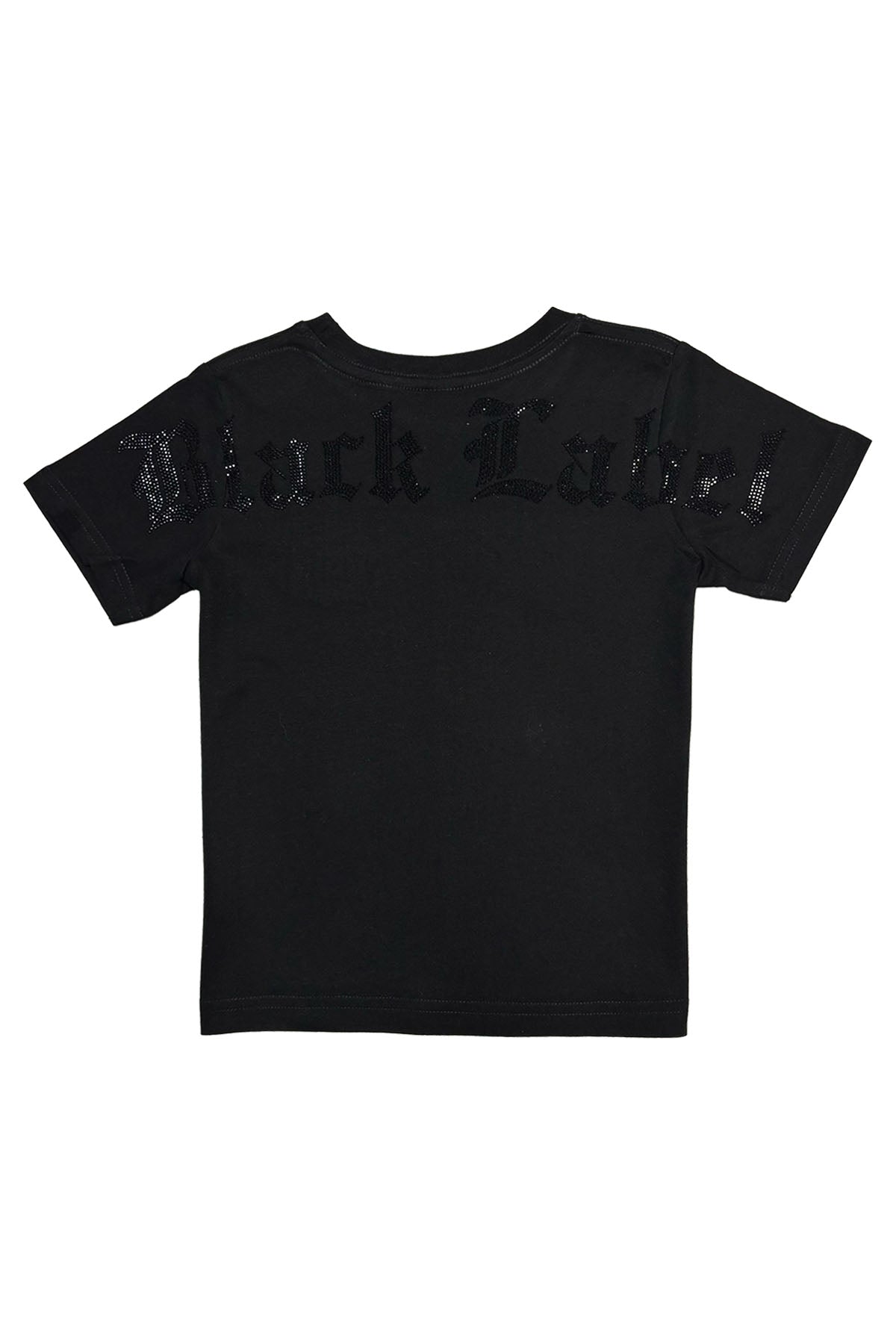 Kids Black Label Black Bling Crew Neck T-Shirt