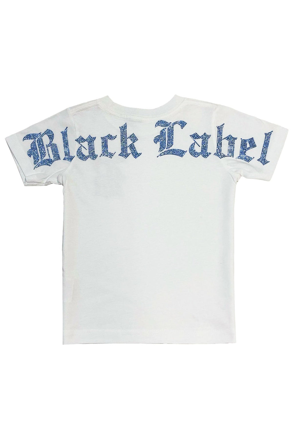 Kids Black Label Light Blue Bling Crew Neck T-Shirt