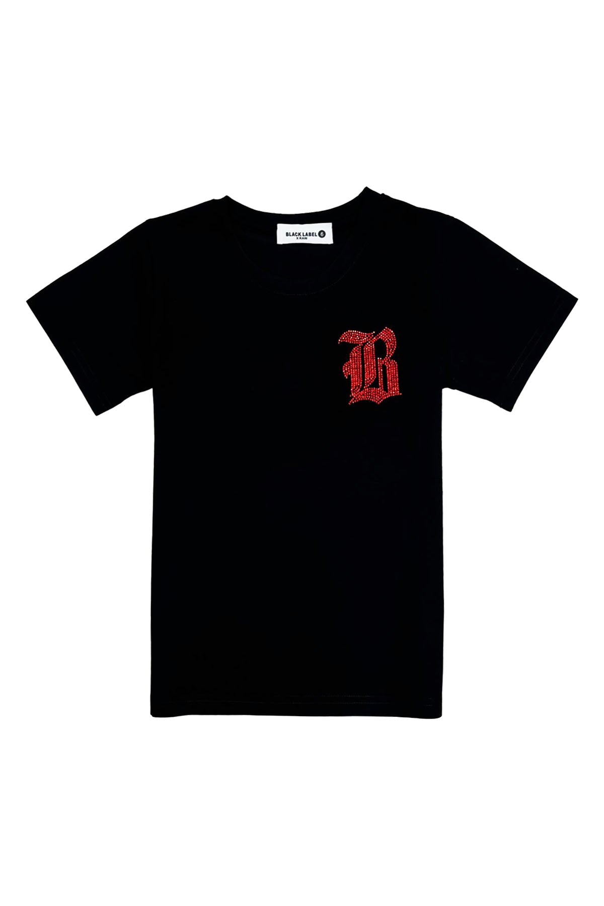Kids Black Label Red Bling Crew Neck T-Shirt