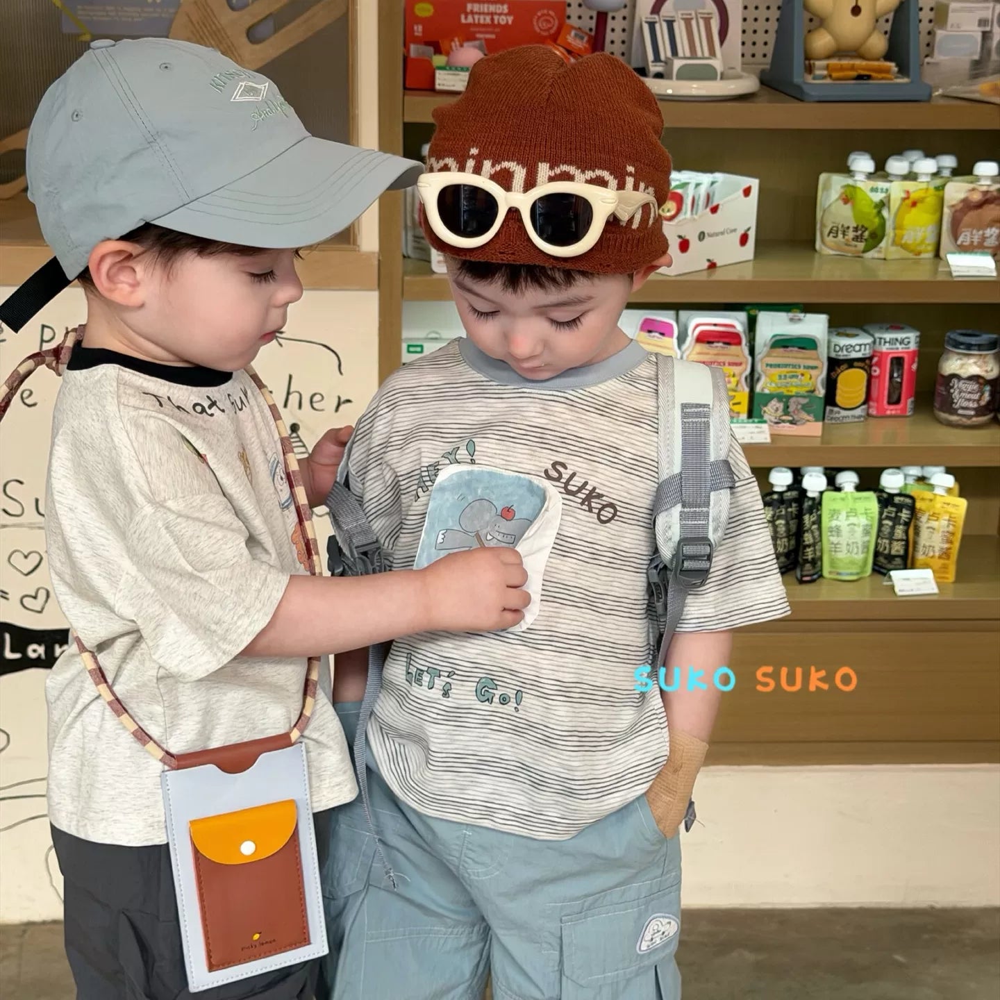 2026 summer new children's clothing for boys and girls, cartoon elephant, loose short sleeved T-shirt, Korean version workwear, casual shorts
