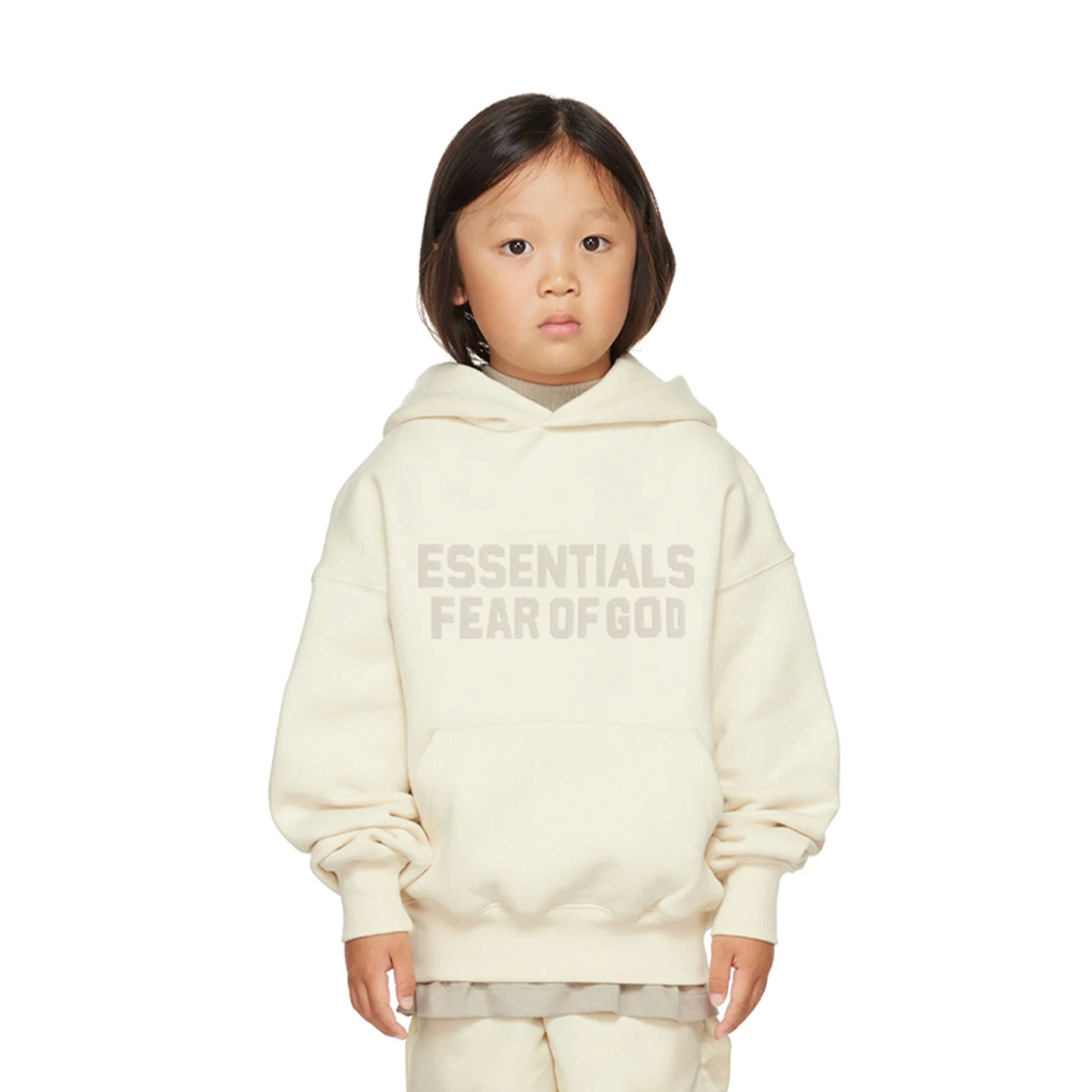 Essentials Children's Hoodie 23ss Pink Orange Trendy Brand Men's and Women's Loose Hooded and Velvet Set