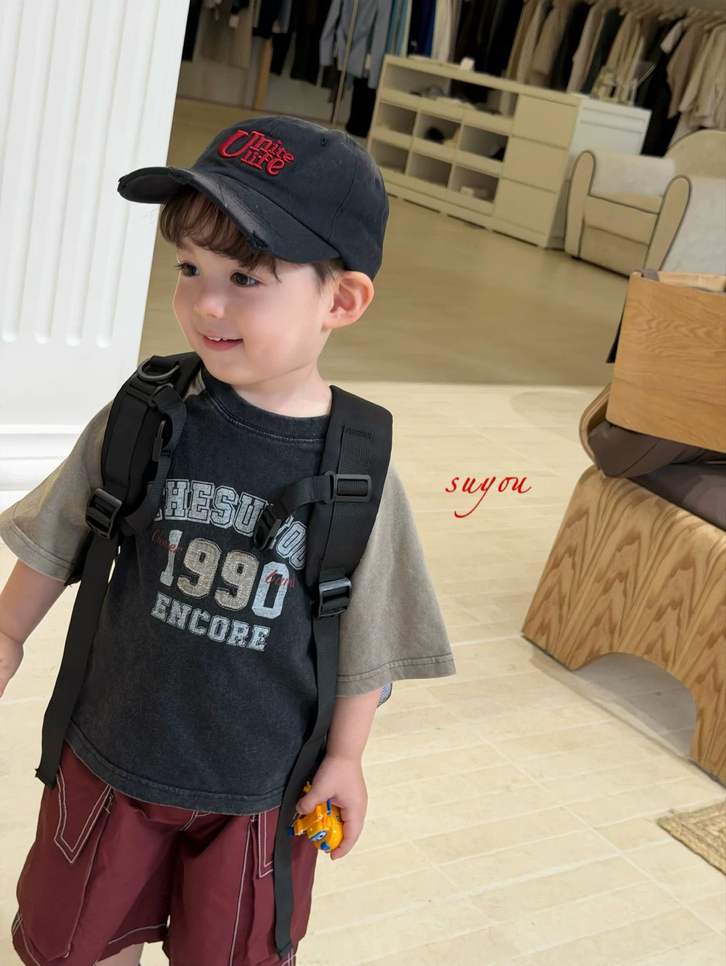 SuYou 2026 Summer New Boys' Cartoon Digital Printed Short sleeved T-shirt with Western Style Loose Fashion Top and Shorts