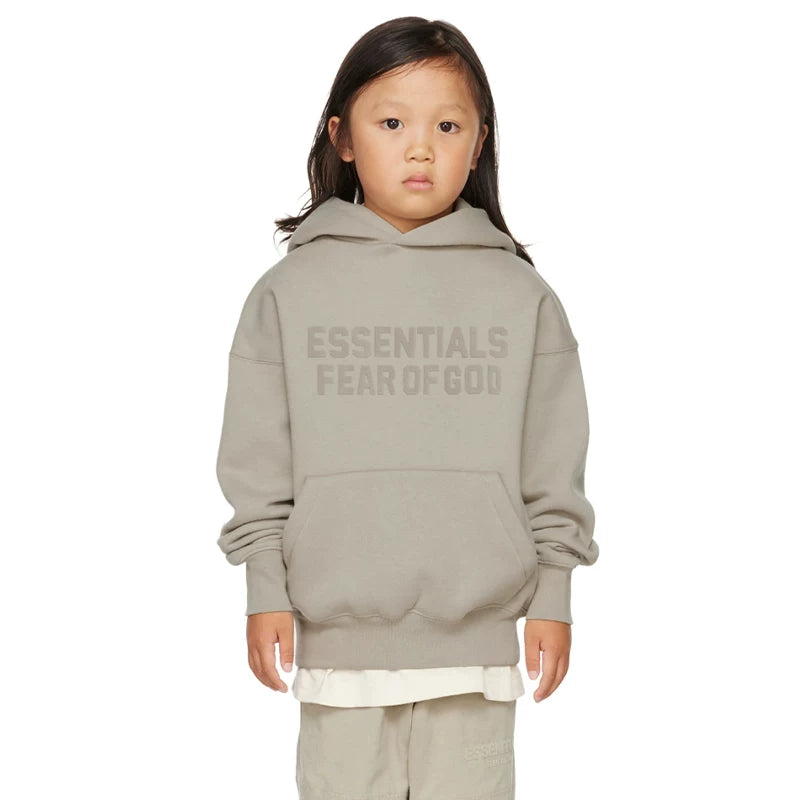 Essentials Children's Hoodie 23ss Pink Orange Trendy Brand Men's and Women's Loose Hooded and Velvet Set