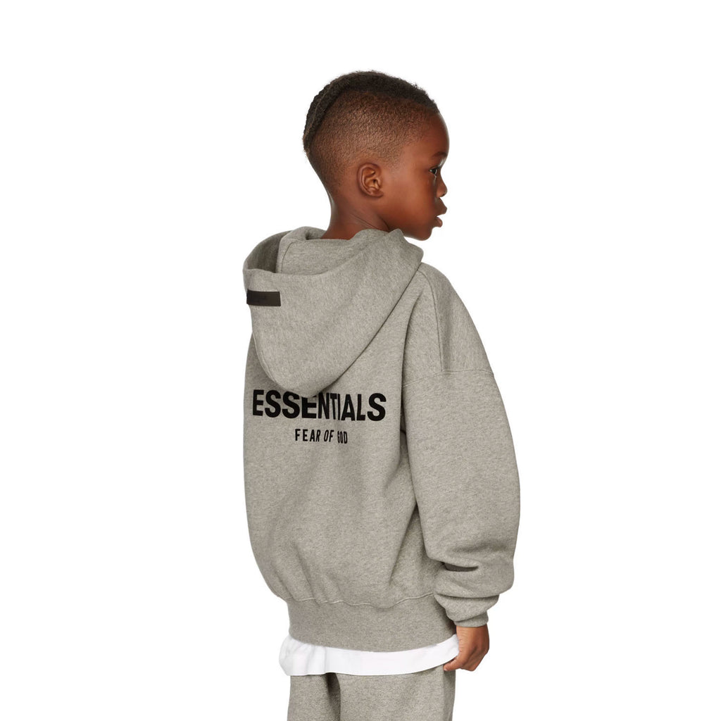 Essentials Children's Hoodie 24ss Oat Color Trendy Brand Men's and Women's Loose Hooded and Velvet Set