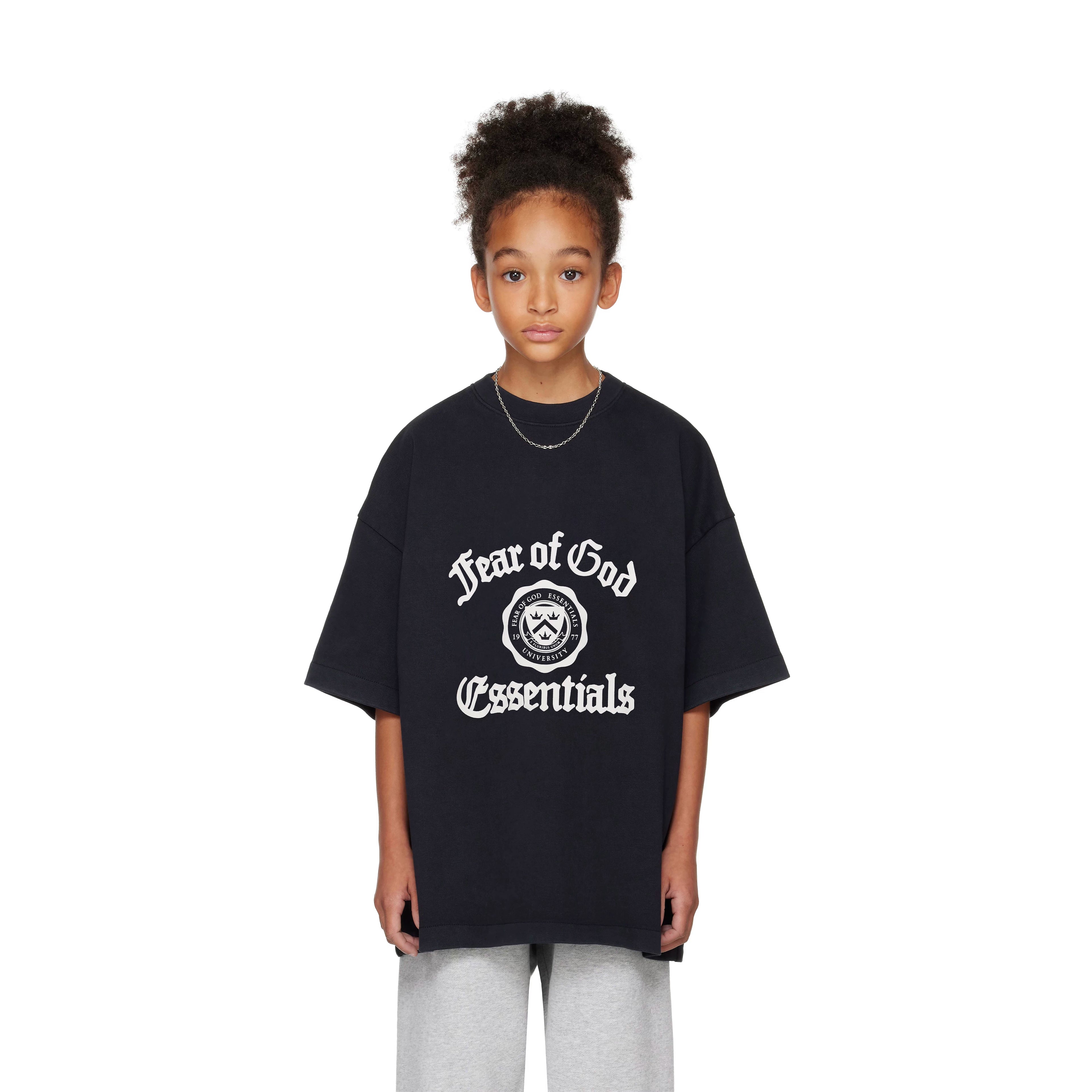 Essentials Children's Short Sleeve 25ss Series Holiday Men's and Women's T-shirts Summer Trendy Brand Children's Clothing Set