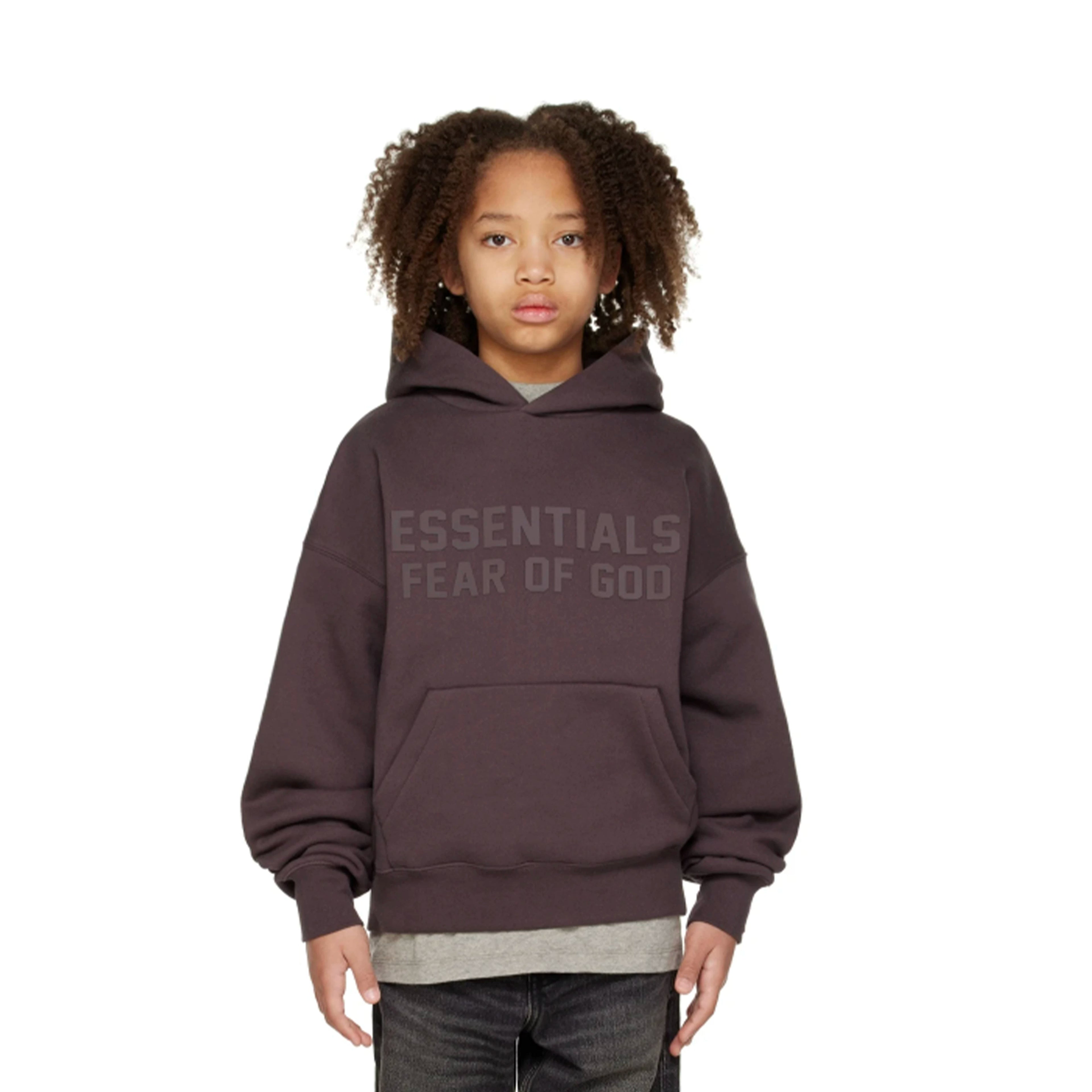 Essentials Children's Hoodie 24ss Haze Blue Tide Brand Loose Hooded and Velvet Set for Boys and Girls