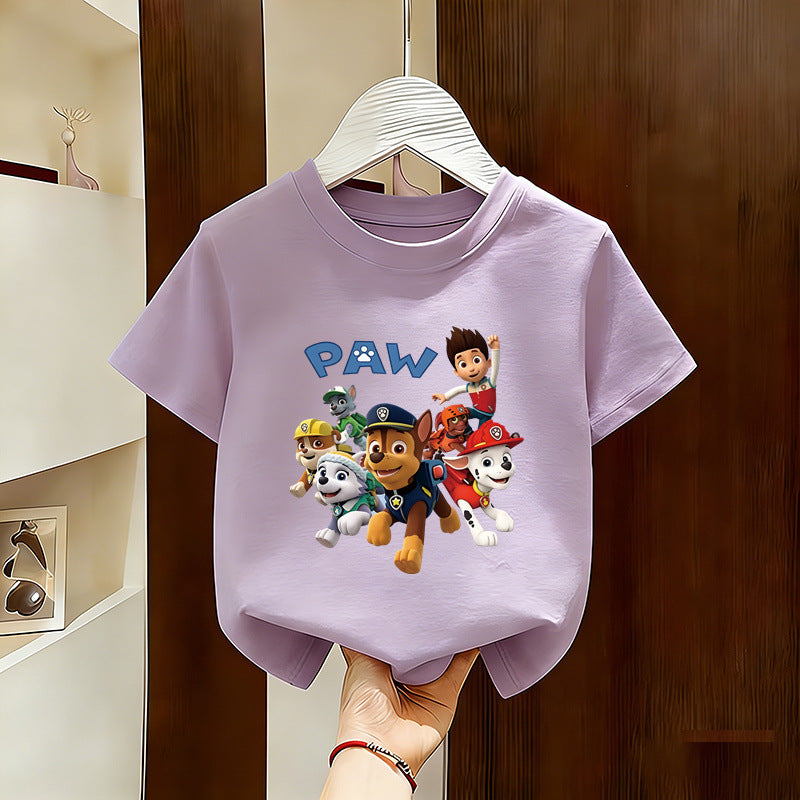 Summer 2026 new pure cotton stylish girl's short sleeved fashionable children's clothing loose top trendy t-shirt