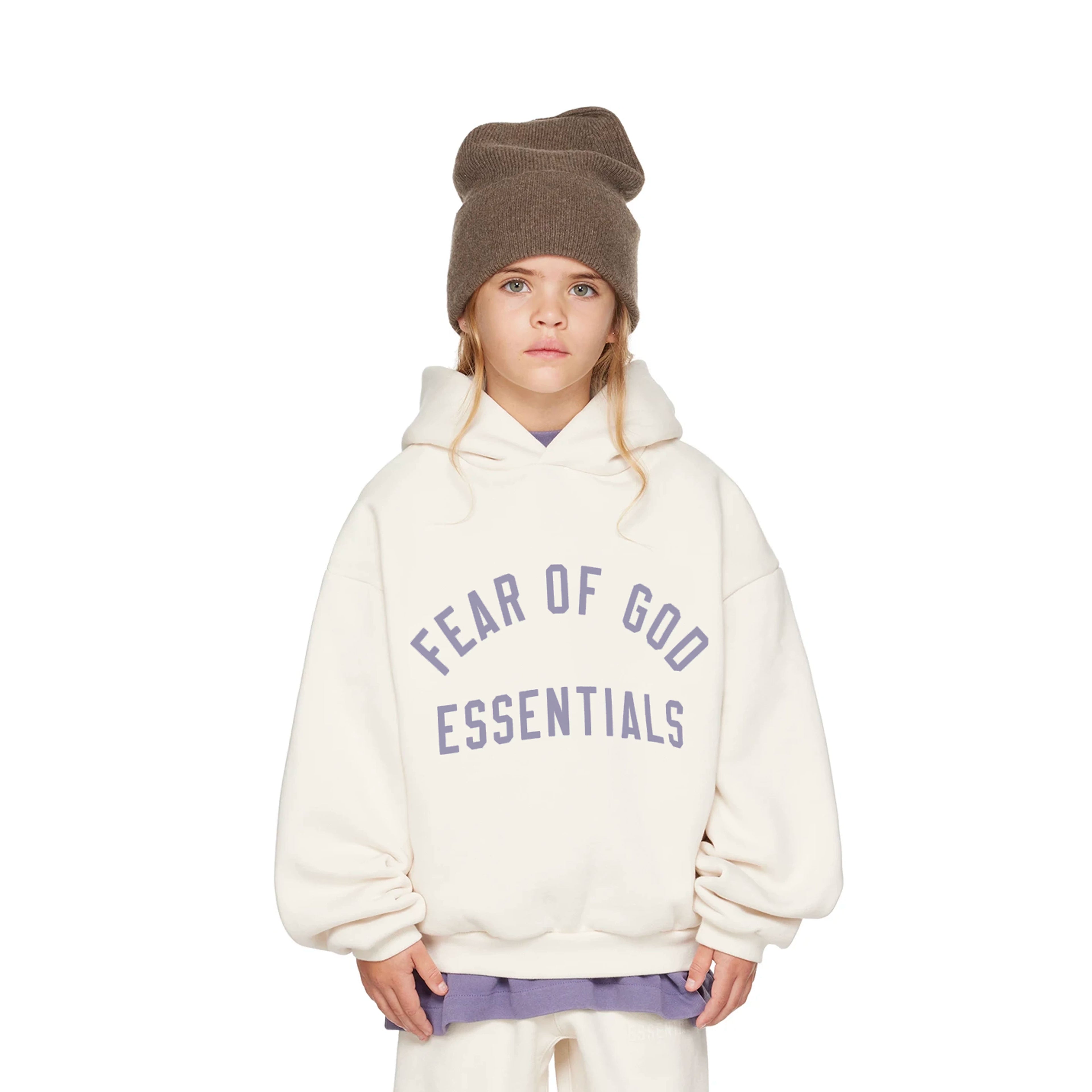Essentials Children's Hoodie 24ss Front Arched Word Trendy Brand Boys and Girls Wide Loose Hooded Fleece