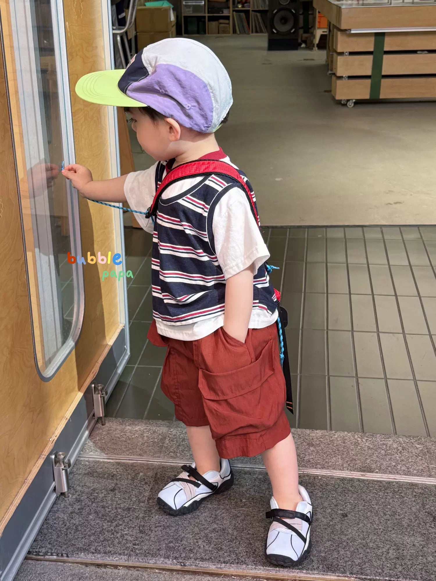 2026 summer new children's vacation two-piece spliced striped short sleeved T-shirt Korean version boys' and children's pocket casual shorts