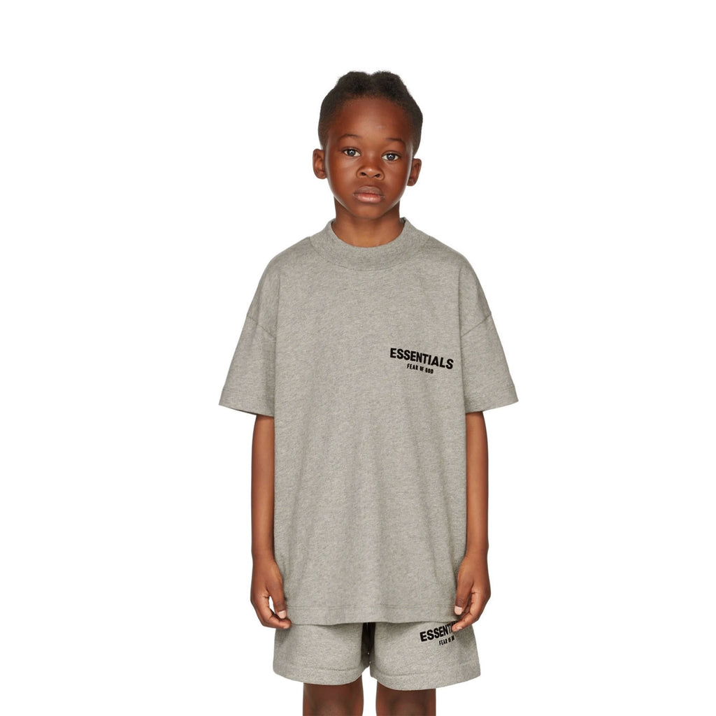 Essentials children's short-sleeved T-shirt 24ss shallow-skinned oatmeal boys and girls summer trendy children's clothing set casual