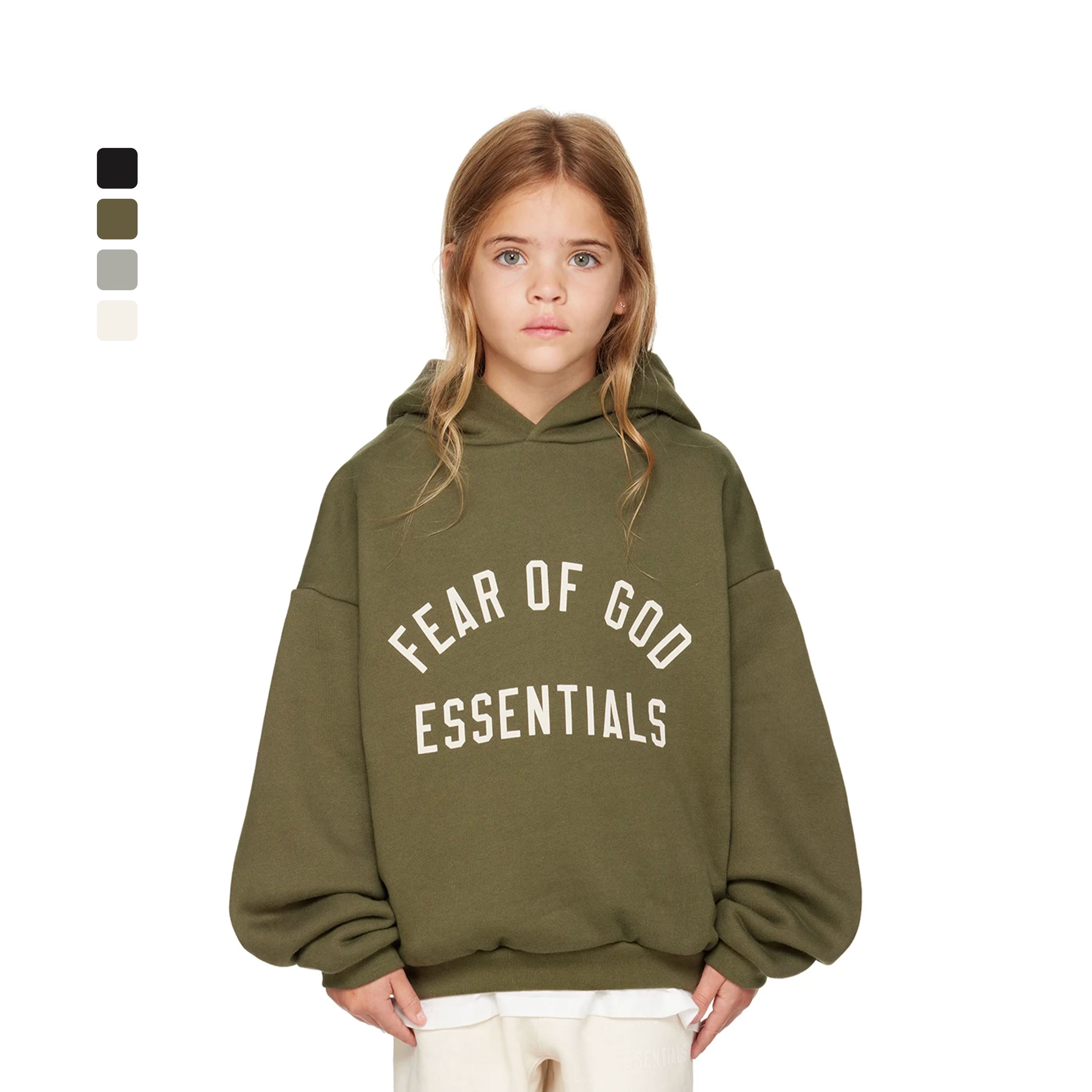 Essentials Children's Hoodie 24ss Front Arched Word Trendy Brand Boys and Girls Wide Loose Hooded Fleece