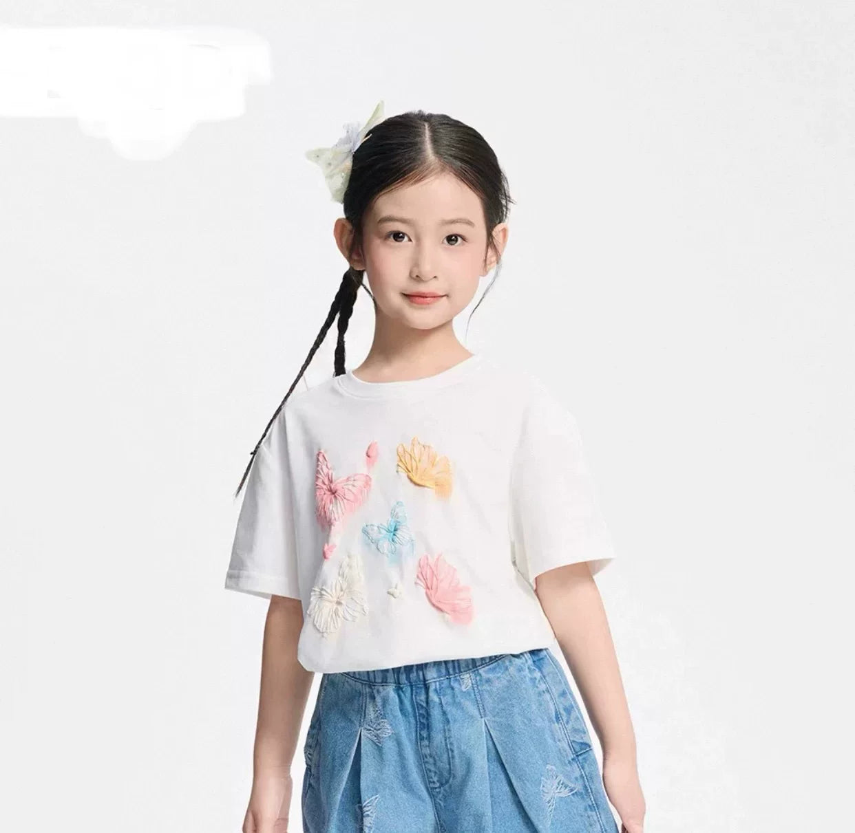 Ma 110 to 170 Girls' Summer Short sleeved T-shirt Summer New Children's Cartoon Collection Link