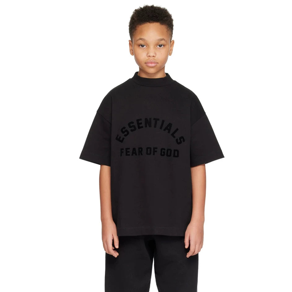 Essentials Children's Short sleeved T-shirt 24ss Curved Word Boys and Girls Summer Trendy Brand Children's Clothing Set Casual Versatile