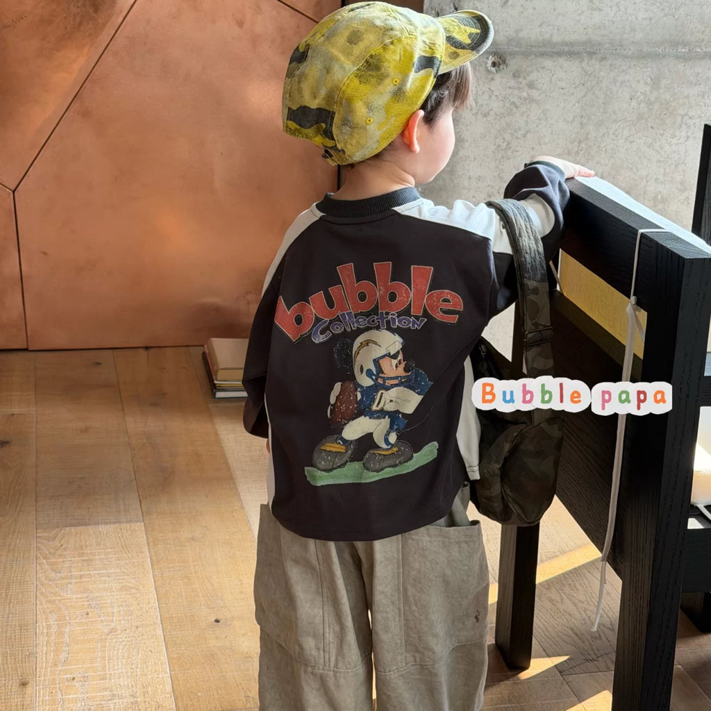 26 Autumn style children's clothing, boys' and children's American casual loose letter printed long sleeved T-shirt, Korean version workwear casual pants