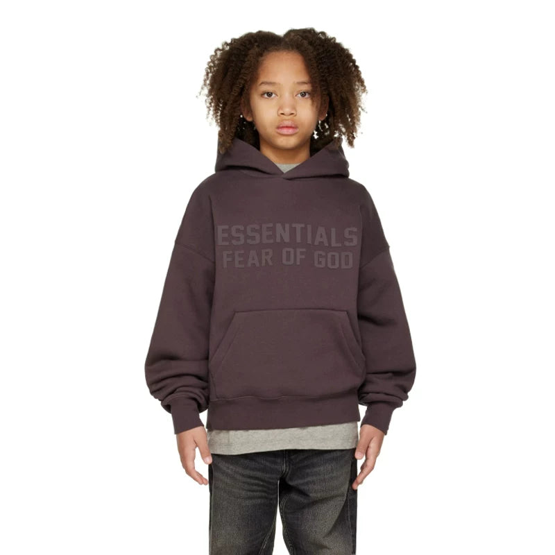 Essentials Children's Hoodie 24ss Haze Blue Tide Brand Loose Hooded and Velvet Set for Boys and Girls