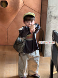 26 Autumn style children's clothing, boys' and children's American casual loose letter printed long sleeved T-shirt, Korean version workwear casual pants