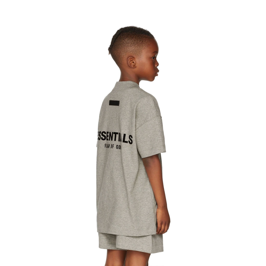 Essentials children's short-sleeved T-shirt 24ss shallow-skinned oatmeal boys and girls summer trendy children's clothing set casual