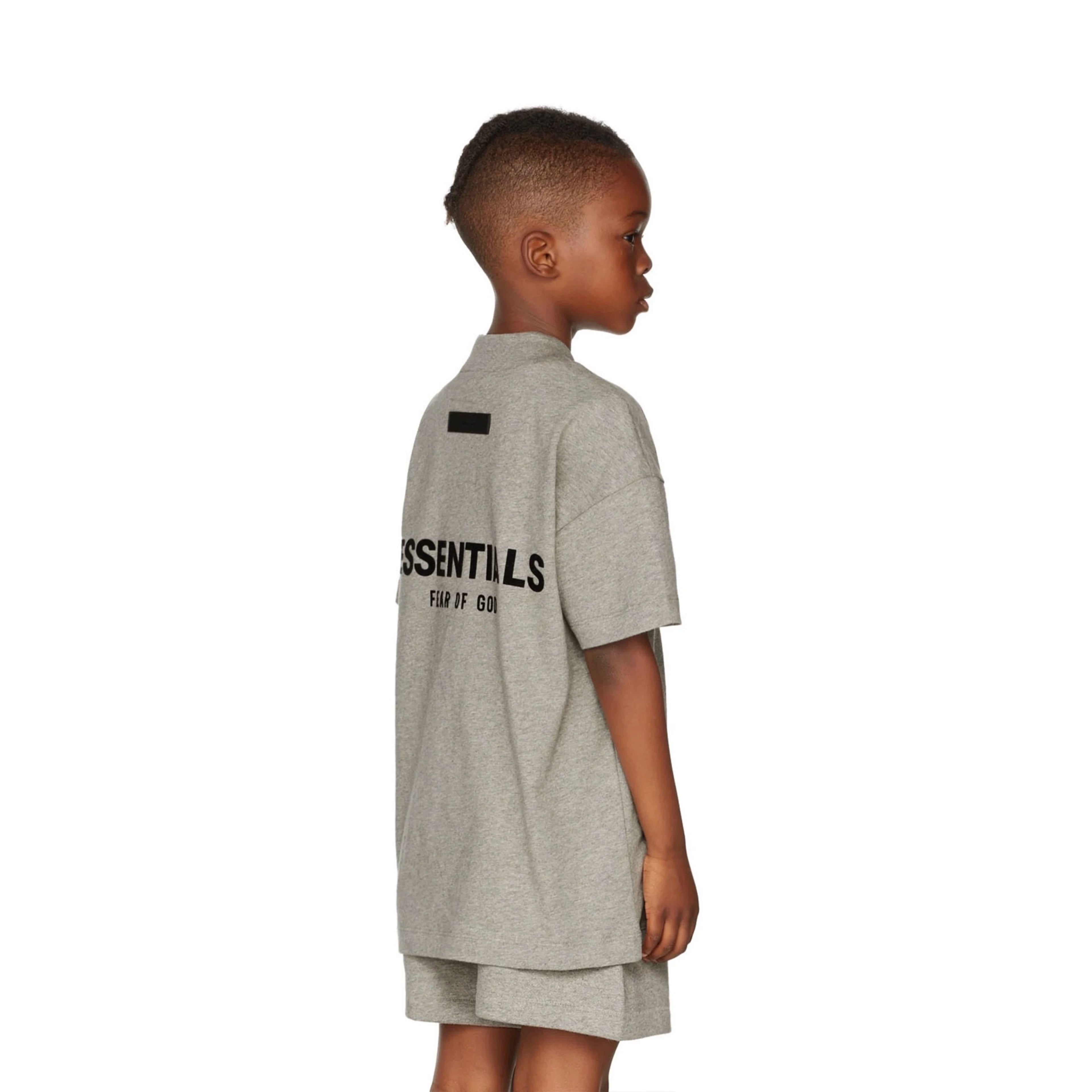Essentials children's short-sleeved T-shirt 24ss shallow-skinned oatmeal boys and girls summer trendy children's clothing set casual