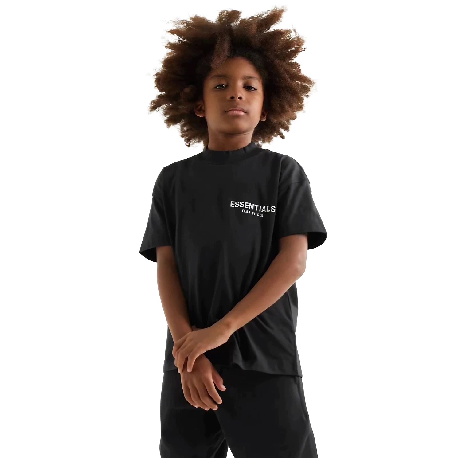 Essentials children's short-sleeved T-shirt 24ss shallow-skinned oatmeal boys and girls summer trendy children's clothing set casual