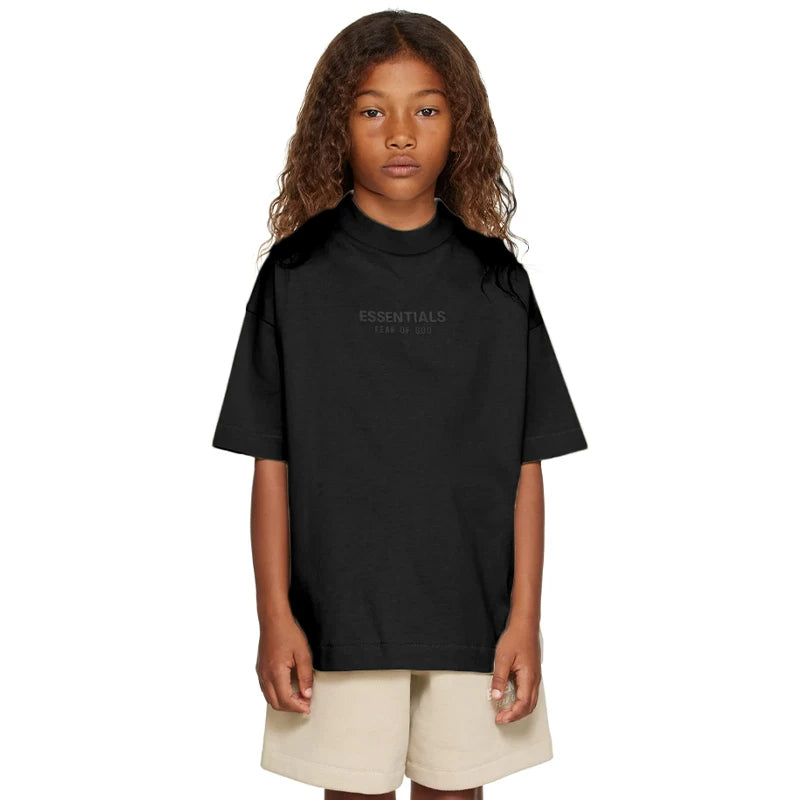 Essentials Children's Short Sleeve 24 Style Fog T-shirt Small Font Summer Trendy Brand Children's Clothing Set for Boys and Girls