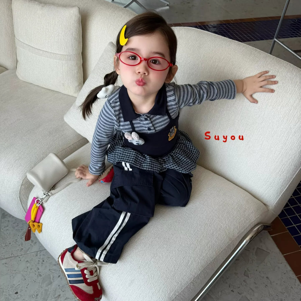 Su You Children's Clothing 26 Autumn New Style Girls' and Children's Korean Edition Skirt Casual Pants, Children's Fun Rabbit Police Officer Slimming T-shirt
