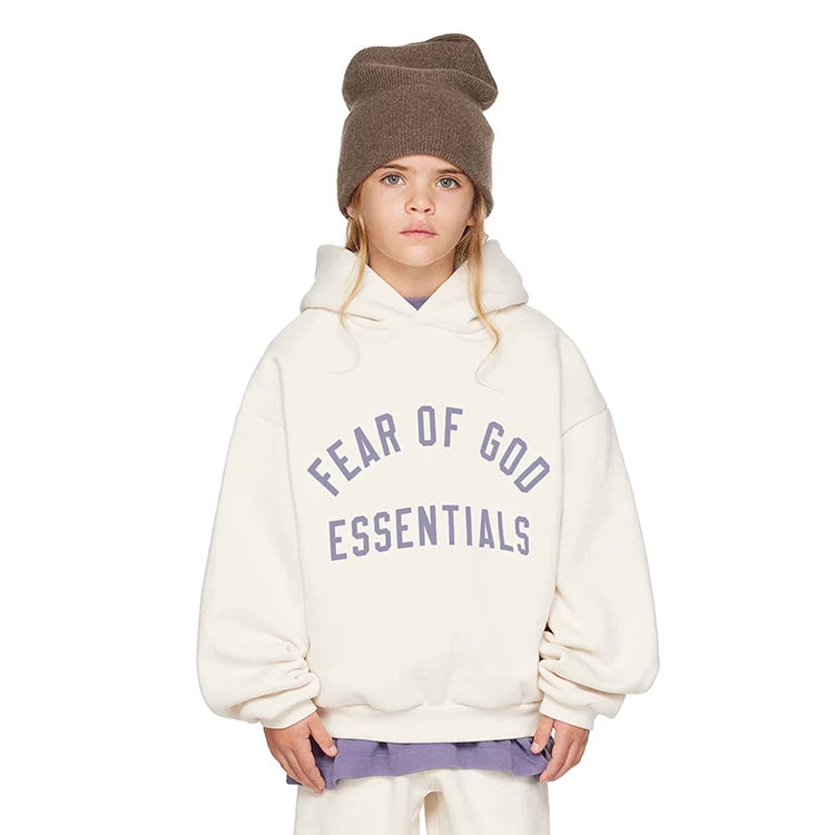 Essentials Children's Hoodie 24ss Front Arched Word Trendy Brand Boys and Girls Wide Loose Hooded Fleece