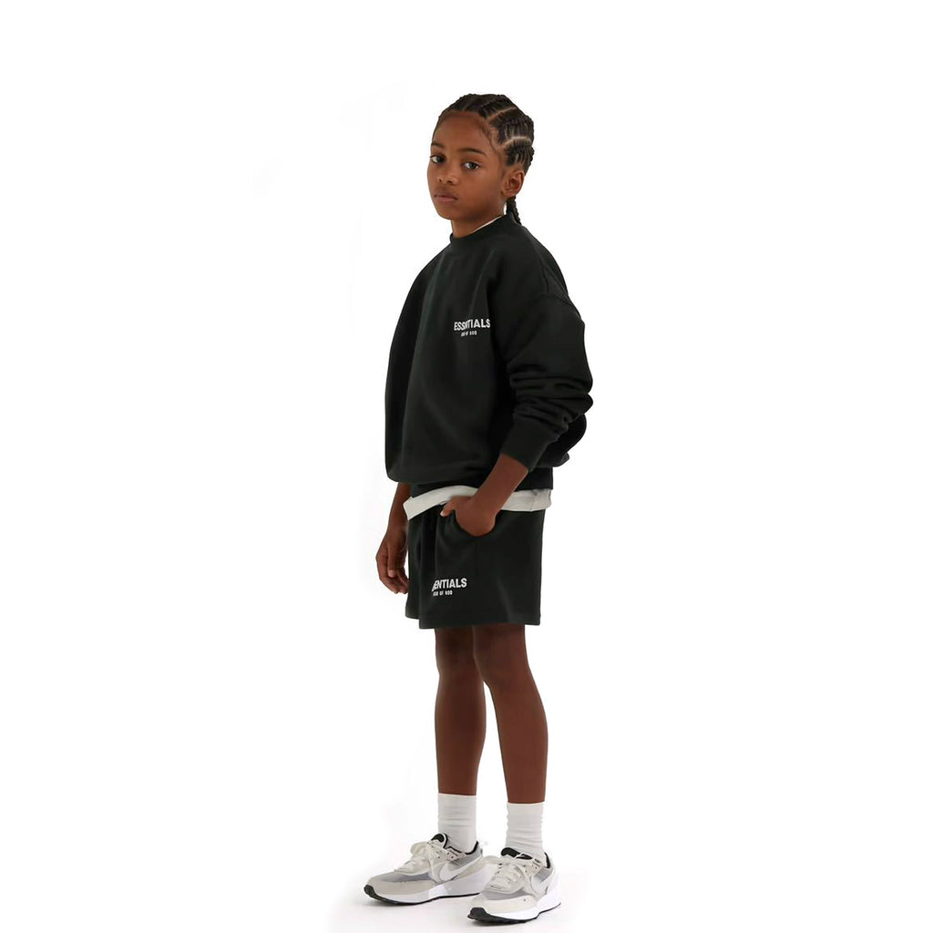 Essentials Children's Round Neck Hoodie 24ss Oat Color Trendy Brand Men's and Women's Loose Round Neck Fleece Set