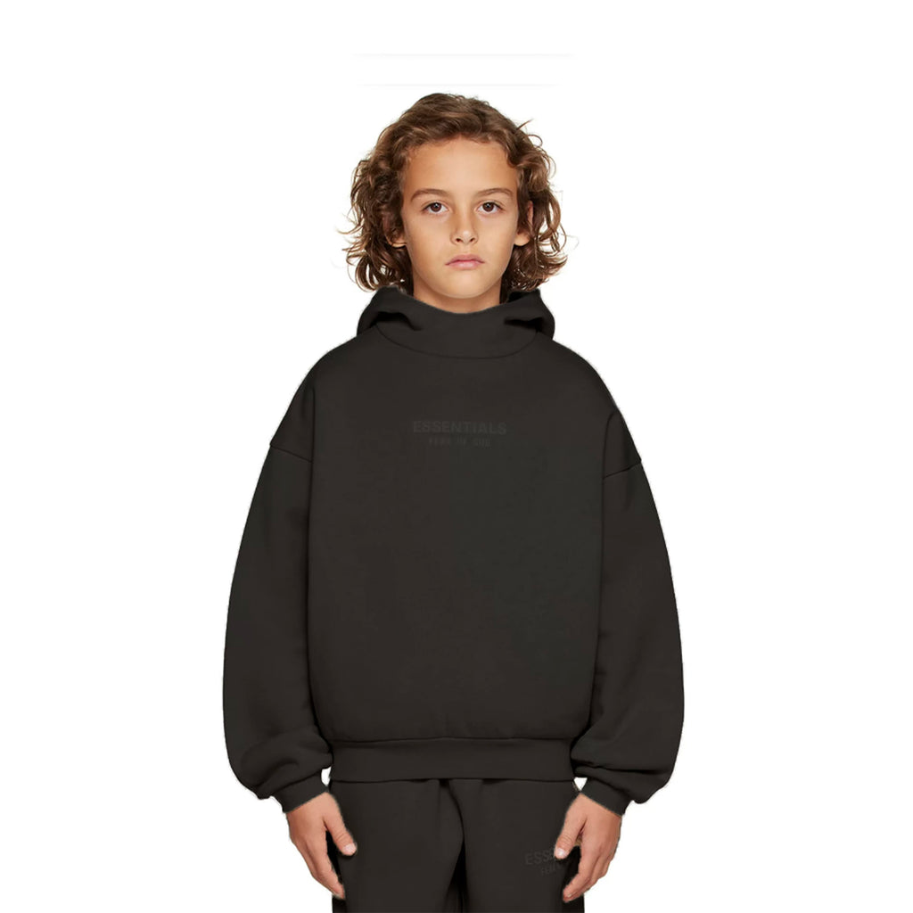 Essentials Children's Hoodie 24ss Front Small Font Trendy Brand Boys and Girls Wide Loose Hoodie with Velvet Set