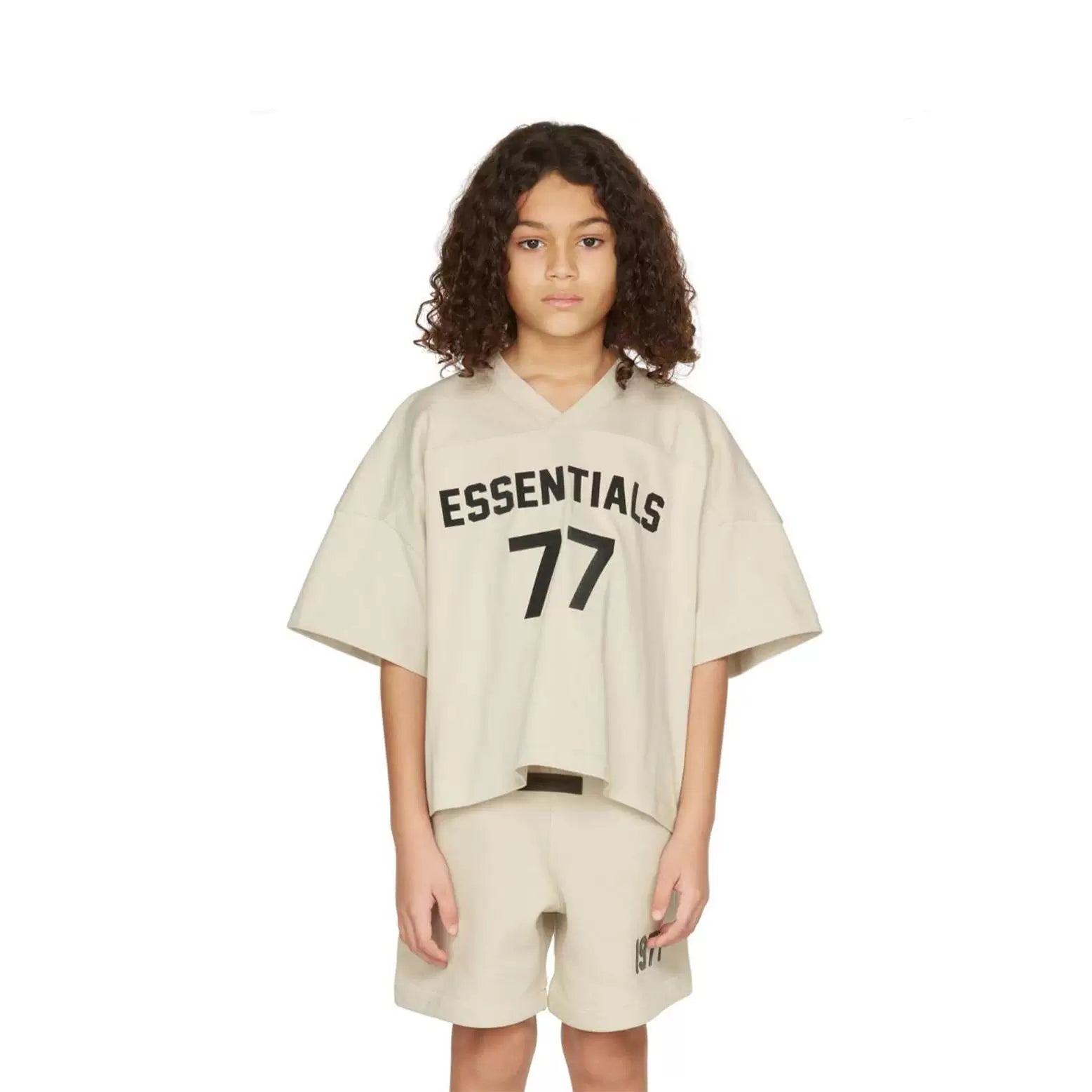 Essentials Children's Short sleeved T-shirt 77 Printed Summer Trendy Brand Children's Clothing Set for Boys and Girls