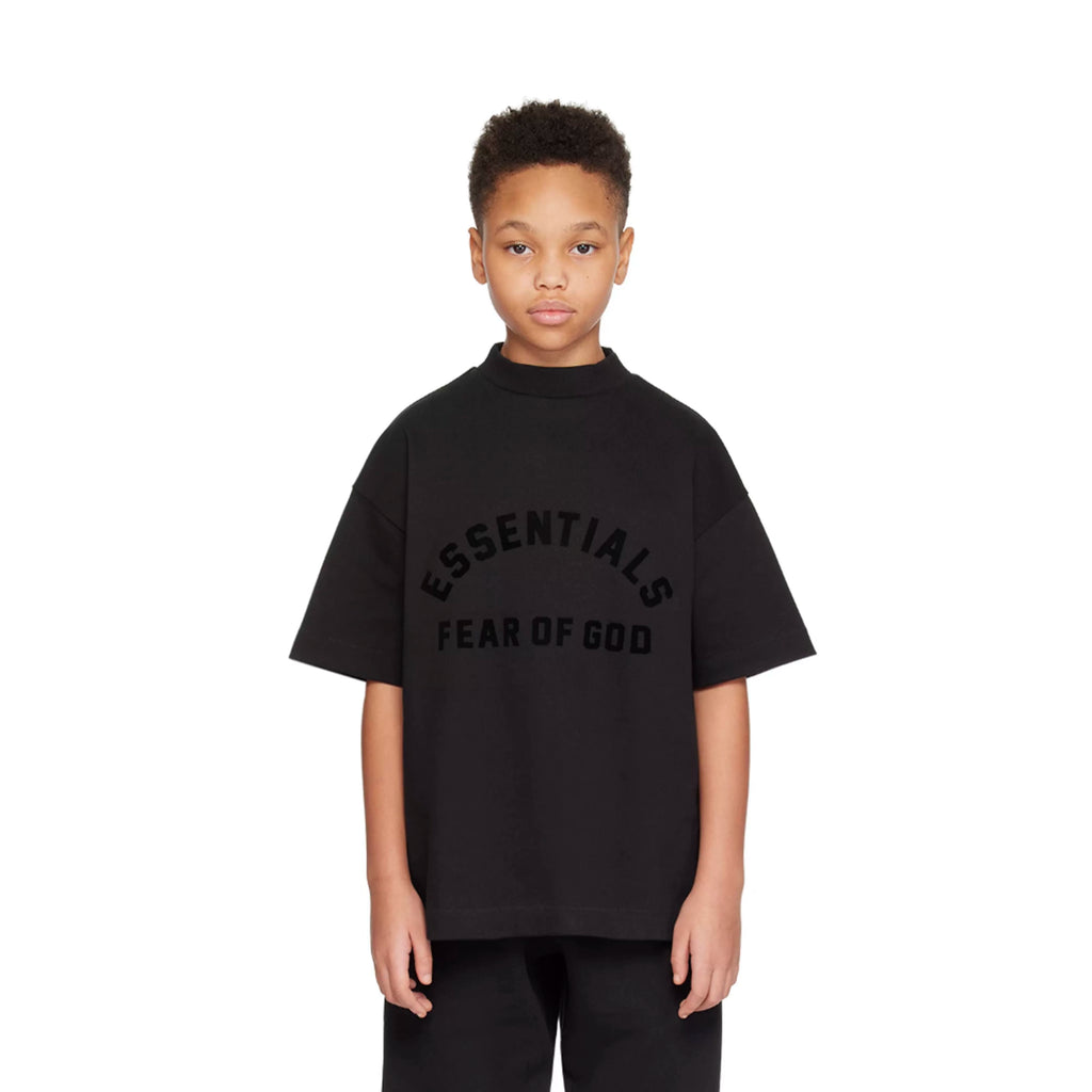 Essentials Children's Short sleeved T-shirt 24ss Curved Word Boys and Girls Summer Trendy Brand Children's Clothing Set Casual Versatile